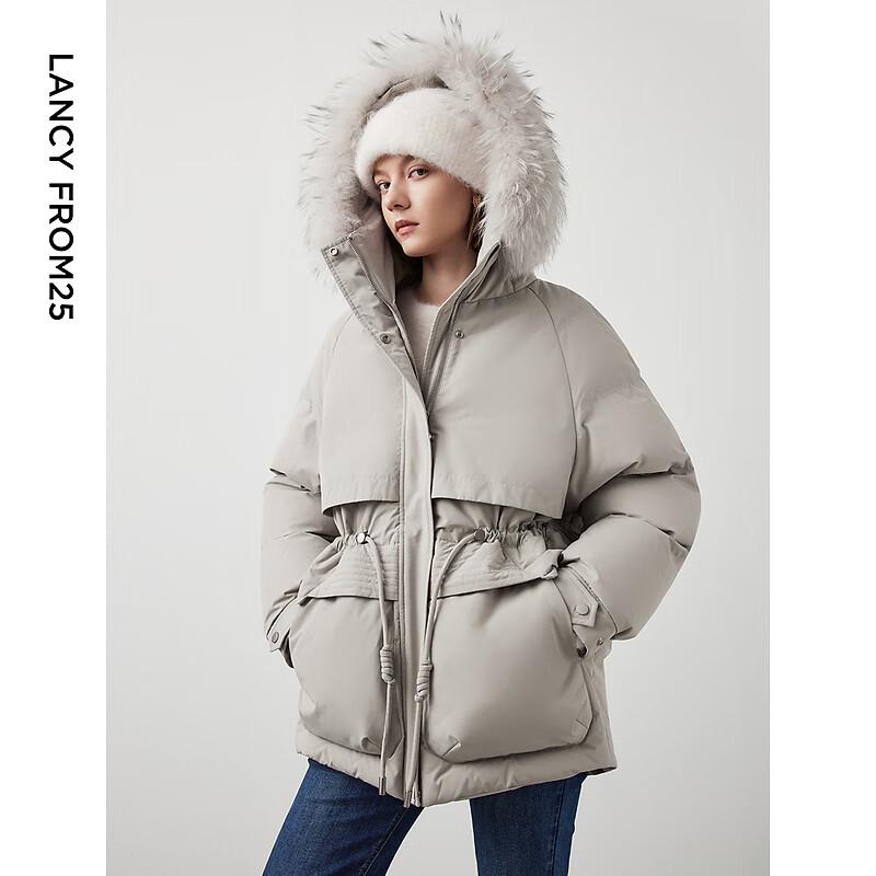 

LANCY HERDBAGGI Women s Cinch Waist Goose Down Parka Jacket L
