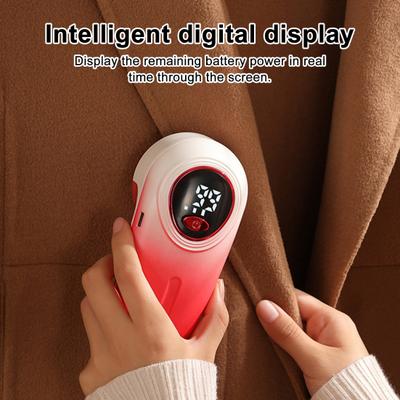 Fabric Shaver Lint Remover Rechargeable 6-Blade Clothes Shaver LED Display Sweater Defuzzer for Wool Cashmere Blanket Curtain Couch