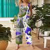 Women's Fashion Christmas  Print Casual Retro Sleeveless Button Jumpsuit