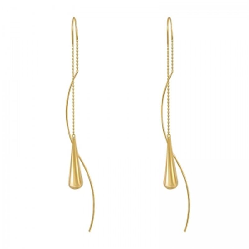 Fashionable Gold Alloy Geometric Chain Earrings 2023 Long Dangle Style Tassel