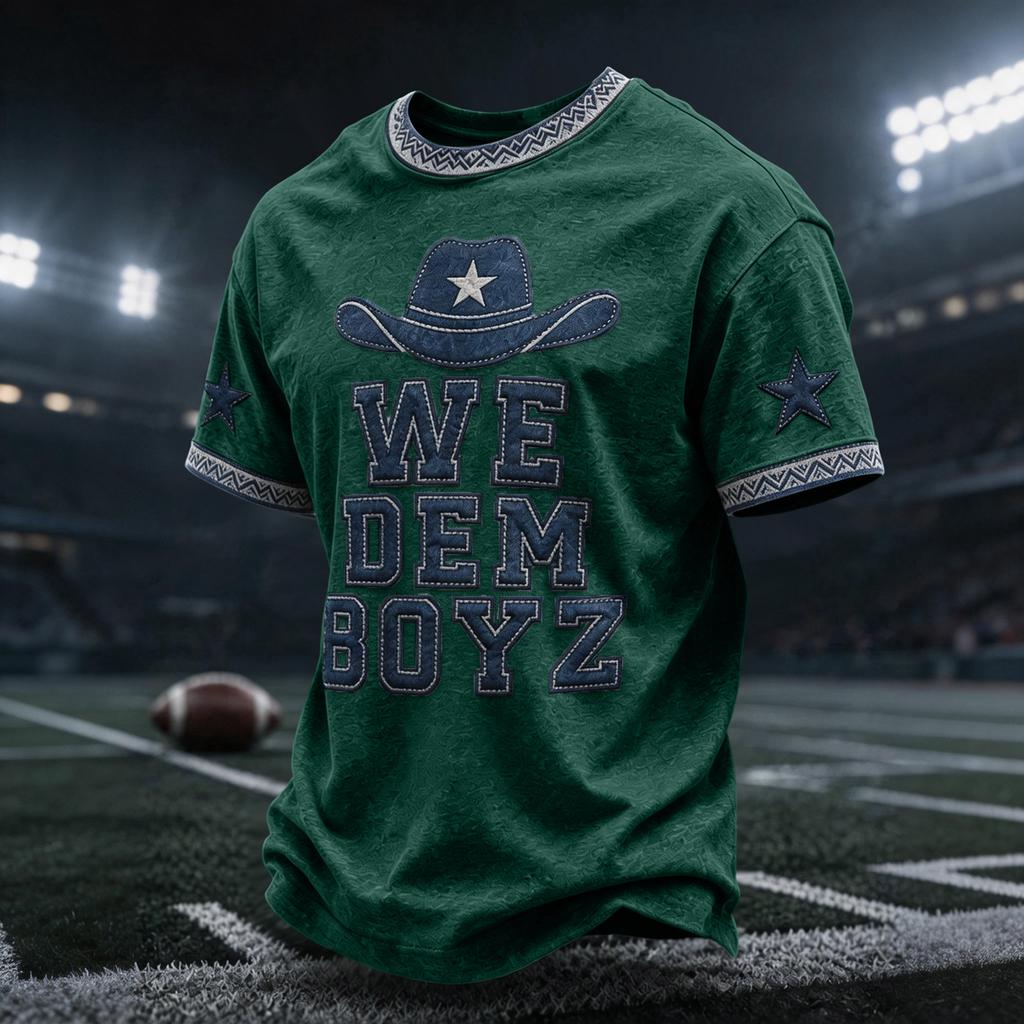Men's Rugby Print Short Sleeve Neck T-Shirt for Casual Sport and Everyday Wear