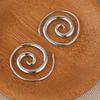 Spiral Earrings, Simple Rustic Handmade Tribal Thick Spiral Hoop Swirl Coil Women or Men Earrings