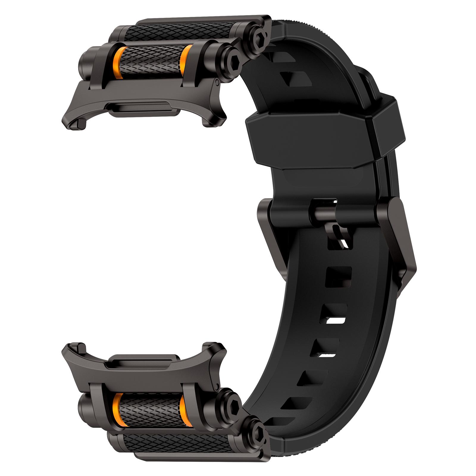 

Для Samsung Galaxy Watch Ultra 47mm Замінний ремінець для годинника Дизайн шестерні Ремінець з ТПУ Black Black