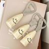 Cute smiling face beer bottle opener ceramic handle can stand up bottle opener creative stainless steel cap opener