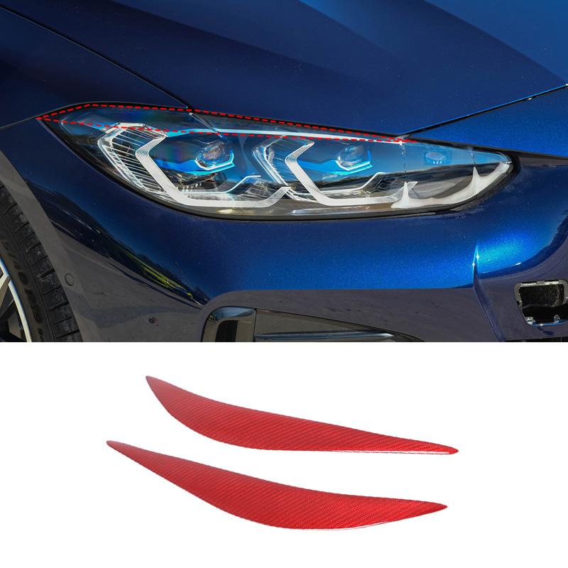 For BMW 4 Series M3 M4 F80 F82 F83 F32 F33 F36 Carbon Fiber Headlight Eyebrow Headlamp Trim Cover Decoration Sticker Accessories