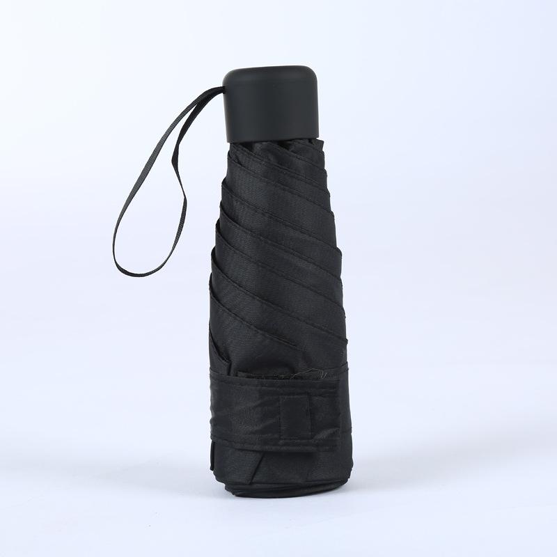 Girls Pocket Flat Mini Umbrella Portable 5 Folding Umbrella Rain Women Black Coating Parasol Travel Sun UV Umbrellas Sombrilla