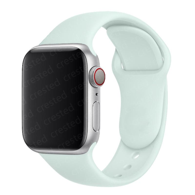 Silicone Strap For Watch Band 44mm 40mm 38mm 42mm Rubber Belt Wristband Bracelet iWatch1 2 3 4 5 Se 6 Band