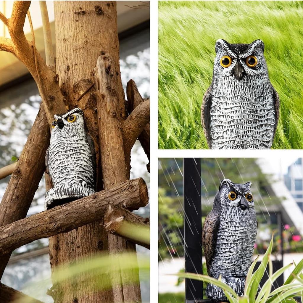 Koundeneko Bird Crow Owl Realistic Easy to Large Ideal for Flower Vegetable Pigeon Sparrow Bird and Animal Crop Damage Bird Deterrent Repellent,