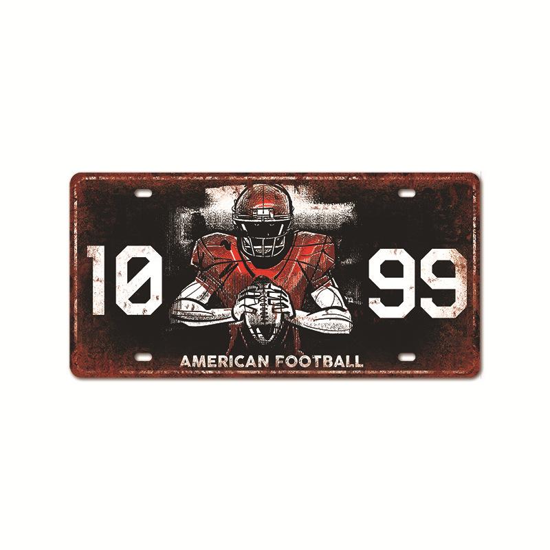 Vintage Tin Art with 1530 License Plate Design: Ideal for American - style Background Wall Decor