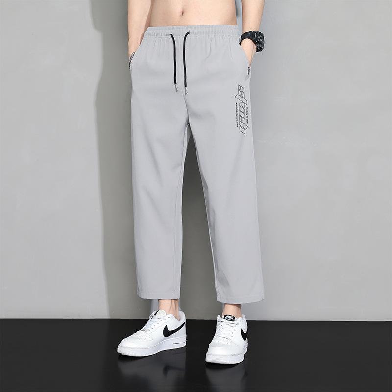 Eisseidenhose für den Sommer, dünne Herrenhose, lockere gerade Hose, weites Bein, 9 Zoll große Anzughose, Freizeithose