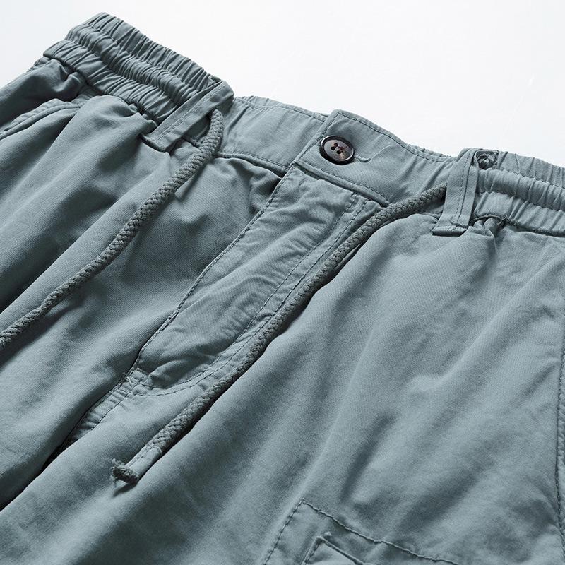 Men's Vintage Trendy Mid-Length Cotton Workwear Cargo Shorts