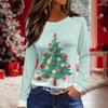Women's Daily Casual Long-sleeved Printed O-neck Top