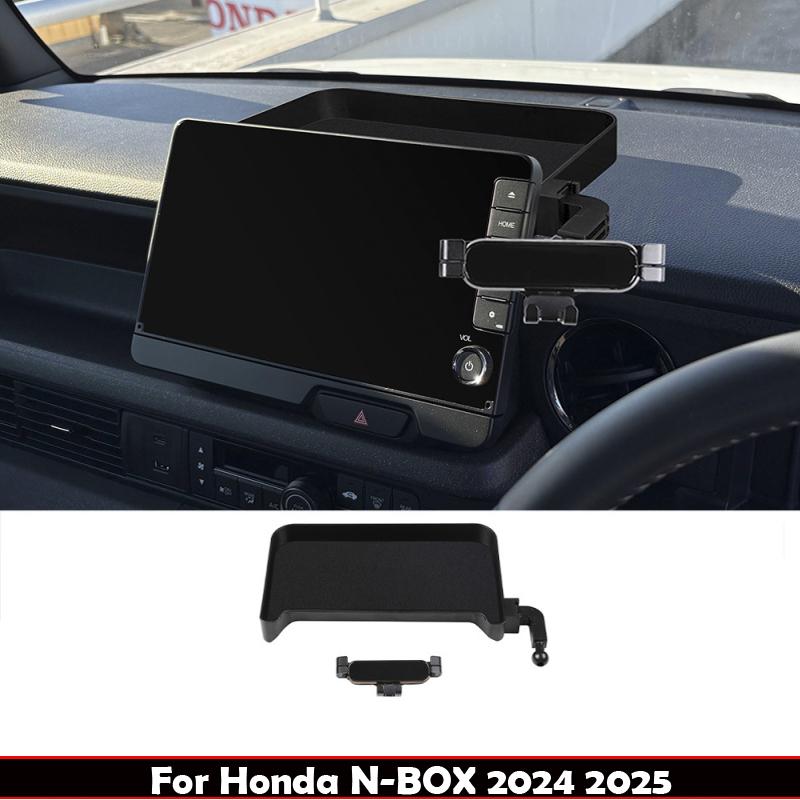 For Honda N-box 2024 2025 Front Dashboard Trument Mobile Phone Holder for Large Screen Rear Storage Box Interior Accessories