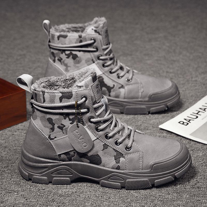 Fashion 2025 New Style Trendy Fashionable Cotton Boots Warm Wear-resistant Comfortable Simple Shoes Botines Para Hombres Zapatillas Male