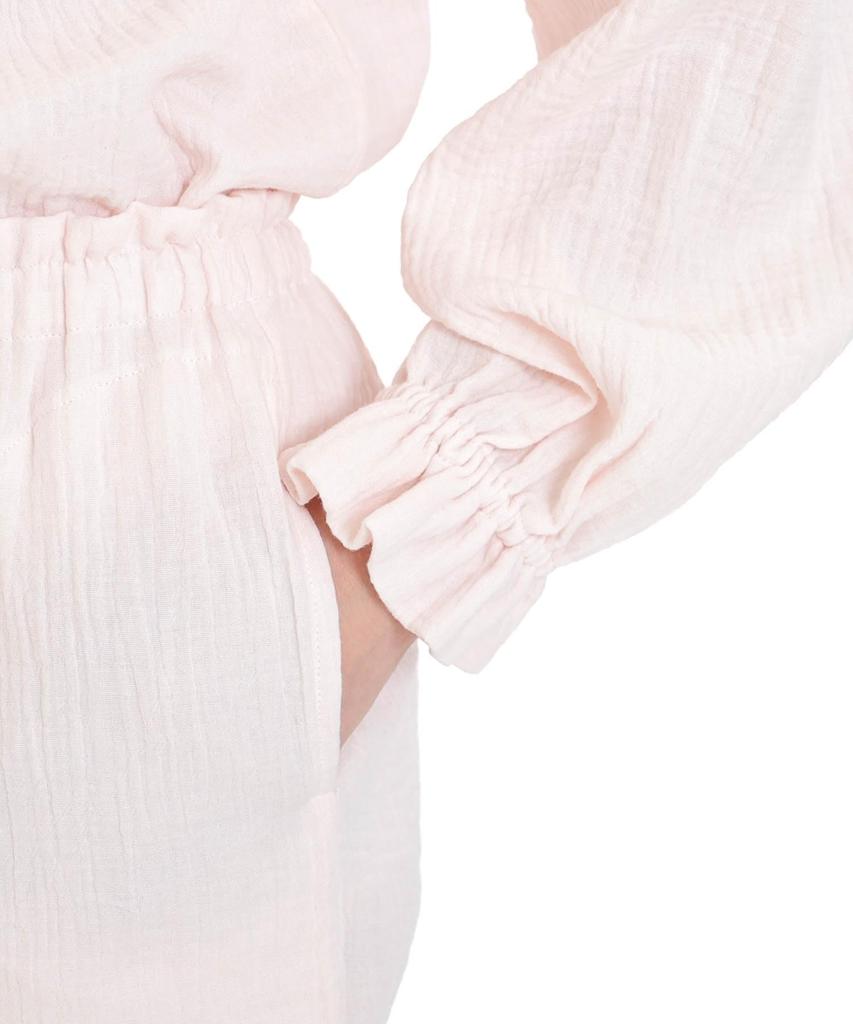 Narue Pajama Cream Puff Gauze Antique Embroidered Pajamas Women's Set, (R),