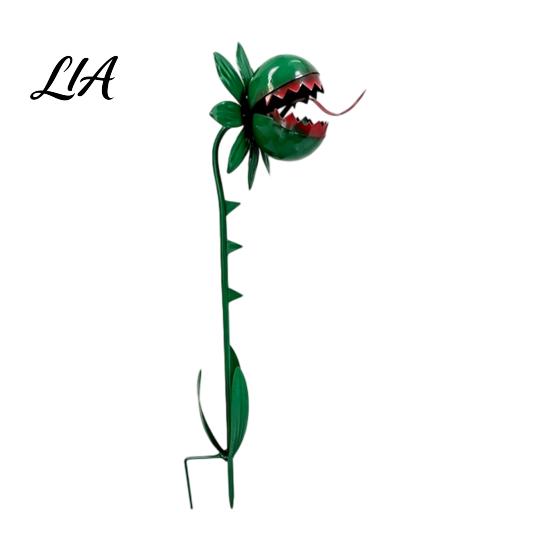 Decorative Metal Yard Signs Venus Flytrap Garden Stake, Carnivorous Plant Decor, Weird Gothic Durable Weather Resistant Sculptures Decor for