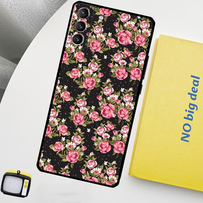 

Floral Chic Roses Tulips Garden Phone Case For Samsung Galaxy S26 S24 Ultra S20 S21 S22 S23 Plus S10 S24 FE S25 Ultra Cover Galaxy S26
