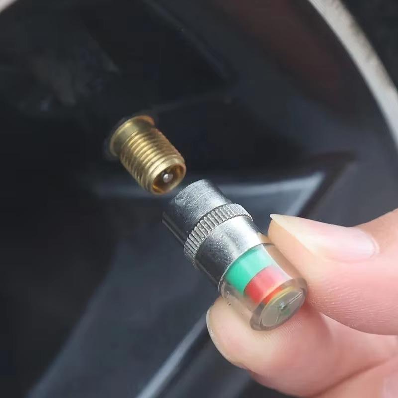 1-8PCS Car Tire Pressure Indicator Tire Pressure Gauge Indicator Alert Monitoring Valve Cap Sensor Auto External Valve Detection