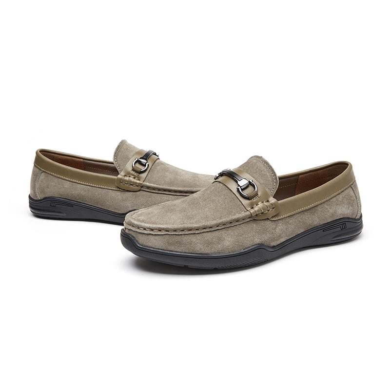 Fashion Classic Loafers New Men's Leather Lazy Shoes Driving Flat Bottom Casual Foreign Trade Single Shoes Women's Rubber Outdoor