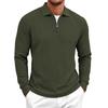 Men's Textured Stretch Knit Half Button Long Sleeve Sweatshirt Casual Top.