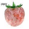 Stress Relief Gadget Clear Strawberry Ball Toy, Giant Red Pink Squeeze Fidget Toy for Relieve Stress, Fake Fruit Sensory Decompression