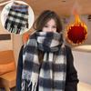 New Fashion Black and White Checked Scarf Versatile Thickened Cashmere-like Winter Neck Warmer for Men and Women