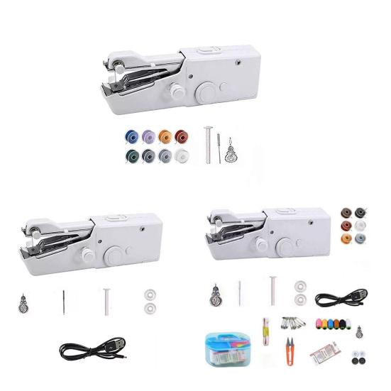 Handheld Mini Sewing Machine Electric Sewing Machine with 3 Sewing Modes Portable Sewing Machine Kit for Travel Home DIY Craft