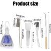 5Pcs Bird Cage Cleaner Set, Stainless Steel Poop Remover & Scraper Tool, Bird Cage Accessories for Small Animal Parakeet Hamster Rabbit Bird Cage