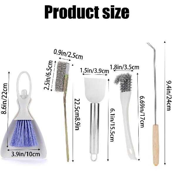 5Pcs Bird Cage Cleaner Set, Stainless Steel Poop Remover & Scraper Tool, Bird Cage Accessories for Small Animal Parakeet Hamster Rabbit Bird Cage