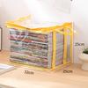 Transparent Foldable Book Storage Organizer With Zipper Lid Portable Handles For Home Office Student Dorm Use