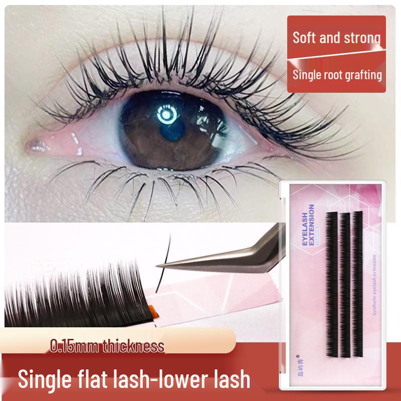 

0.15 Flat Bottom Eyelash Extensions - Soft Single Lashes for Beginners 6mm