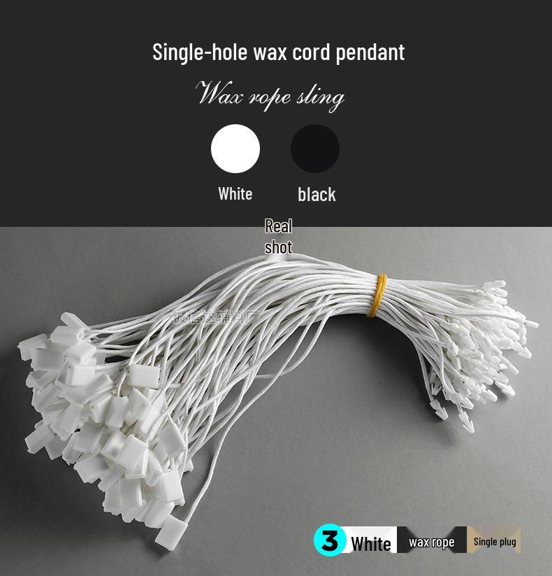 Universal Hanging Tag String for Clothing, Shoes, and Bags - Disposable, Single-Hole, Snap Button Design for Men’s, Women’s, and Kids' Items