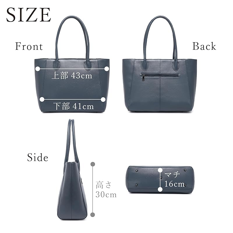 [Guscio Leather] Fine quality genuine leather tote bag unisex ladies men's large capacity A4 / 14 inch PC storage commuting bag Shoulder bag simple