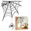 Seasonal Party Atmosphere Halloween Spider Web Static Window Stickers PVC Waterproof Clings Decals for Holiday Home Decor Glass Doors And