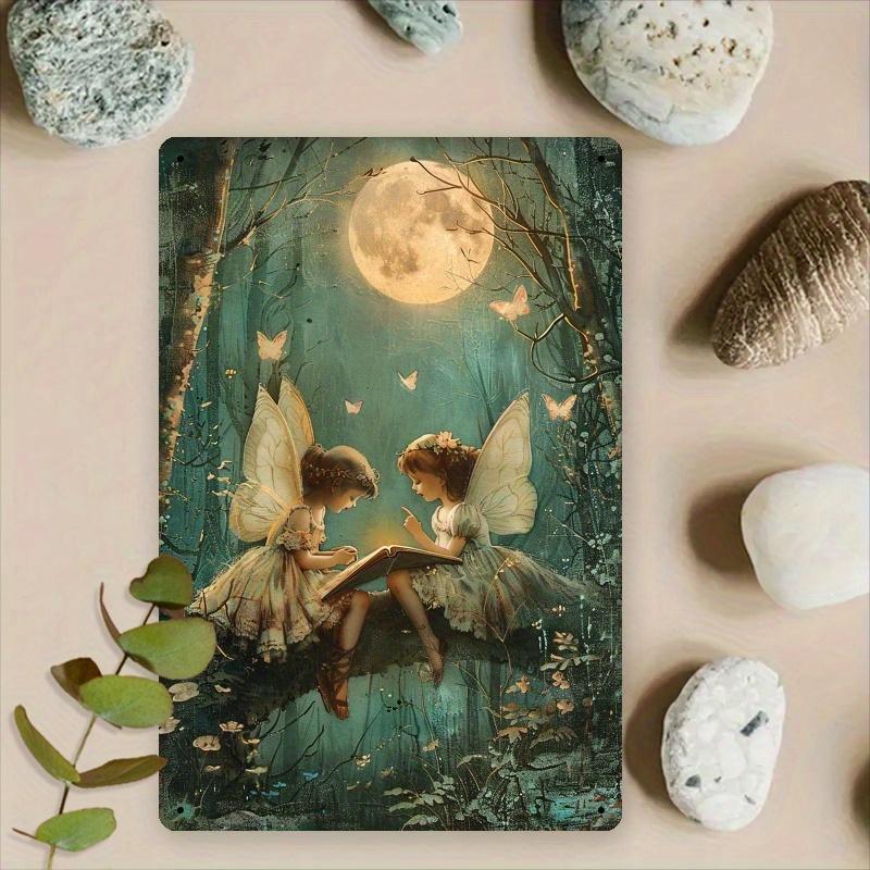 

Enchanted Forest Elves Metal Tin Sign Whimsical Fairy Tale Wall Art for Cafes Garages Schools Bedrooms Offices Librarie 20x30cm（7.8x11.8inch）