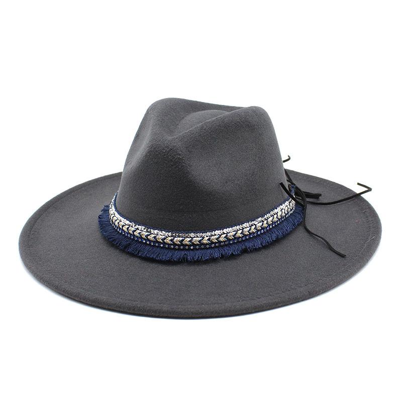 Pfirsichherz Top 9,5 cm Breite Krempe Zylinderhut Ethnischer Stil Accessoires Jazzhut Kaschmir Filzhut Gentleman- und Damenhut