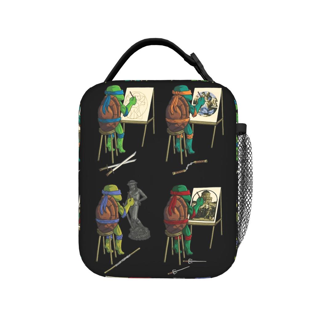 Teenage Turtles Rappin Insulated Lunch Bags High Capacity Ninja Turtles Meal Container Cooler Bag Tote Lunch Box Work Men