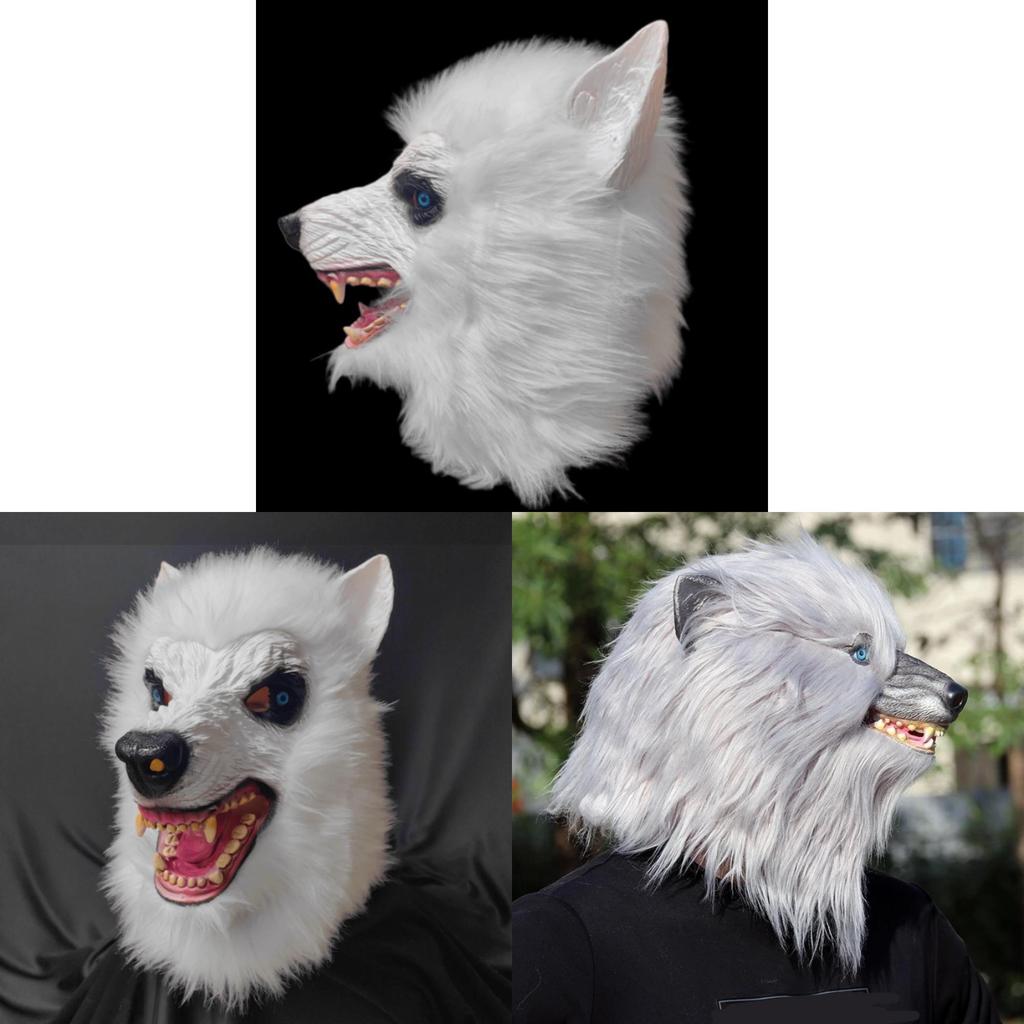 New Plush Gray Wolf Mask Halloween Party Animal Costume With Diy Fun For Cosplay Events