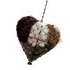 Easy Hanging Heart Shape Bird Shelter Garden Yard Decors Iron Bird Nesting Heart Refillable Design with Natural Fibers
