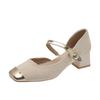 Skirt High-heeled Sandals with Thick Heel Fashion Small Single Shoes Mary Jane Shoes Women's New Models