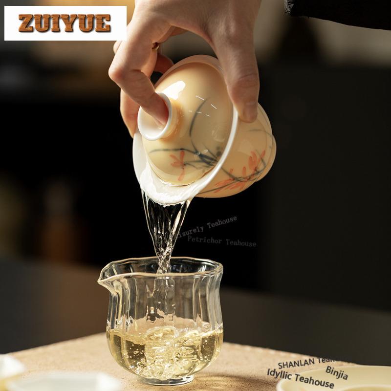 150ml Handbemalter Orchideen-Gaiwan Antike Teekanne Teeschale Mit Deckel Set Teekannen-Abdeckung Schale Teeartikel Zubehör Sammlung