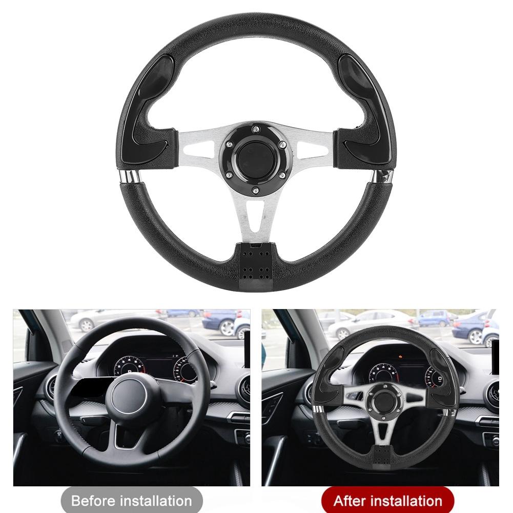 320mm 12.5in Car Sport Steering Wheel with Horn Button Universal Auto Modified PartsBlack