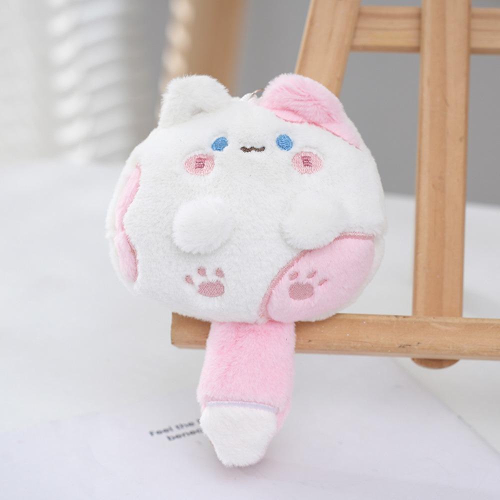 Cute Plush Keychain Kawaii Stuffed Cat Key Chain Small Bag Ornaments  for Girl's Bag