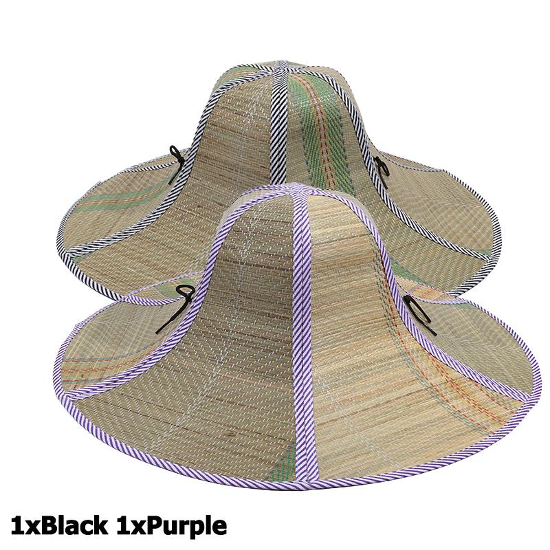 Men Fishing Sunshade Hats Women Foldable Straw Hat Rattan Anti-ultraviolet Fisherman's Cap Big Visors For Hiking Travel Camping