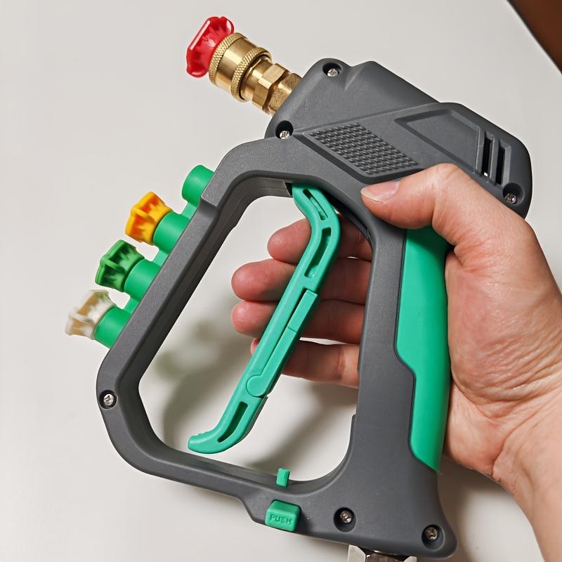 High Pressure Cleaning Gun with 4 Color-Coded Nozzles & Adapters, Ergonomic Handle, Universal for Most Pressure Washers