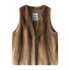 Full knife drawing process autumn and winter new imported primary color green root mink whole mink vest women's mink fur jacket