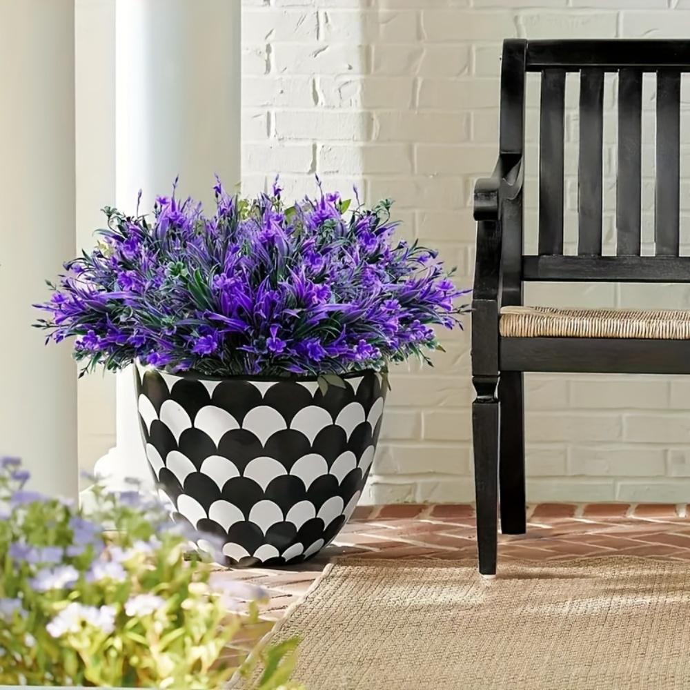 6pcs Artificial Flower Bundles - Lifelike Faux Greenery for Indoor & Outdoor Decoration - Ideal for Hanging Window Boxes, Garden, and Wedding Accents