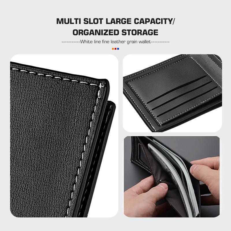 SBHX3 Leather Car Short Men Wallet Purse With Card Holder License Accessories For KIA K5 K2 Optima Soul Spectra Niro Cadenza Sephia
