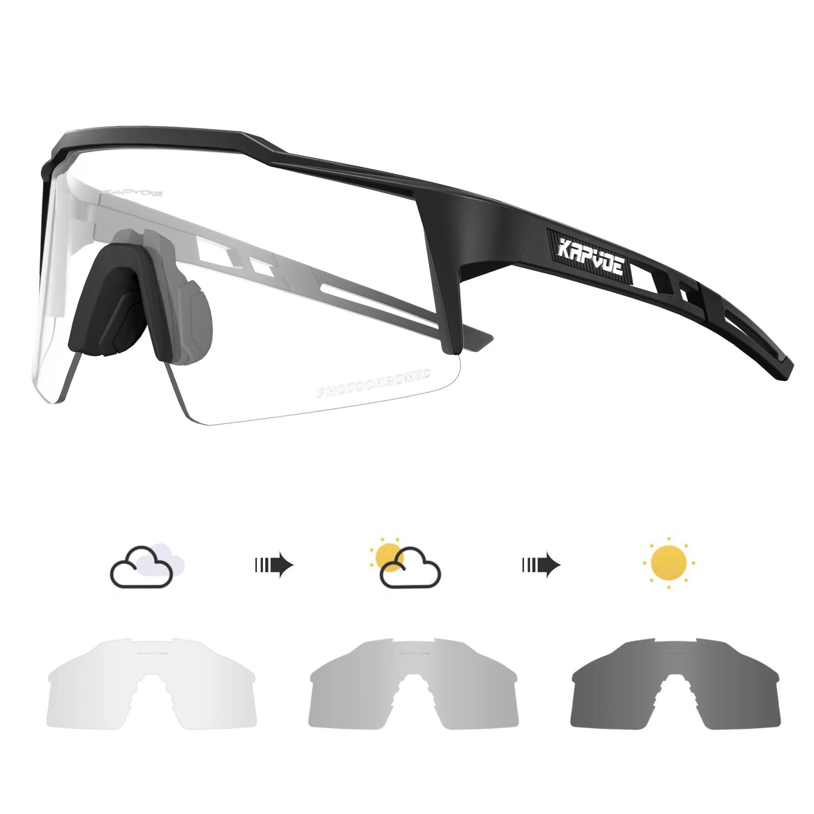 

Kapvoe Pink Photochromic Cycling Glasses for Men Fashion MTB Road Bike Sunglasses Women Eyewear UV400 Protection Driving Classic Photochromic-1lens