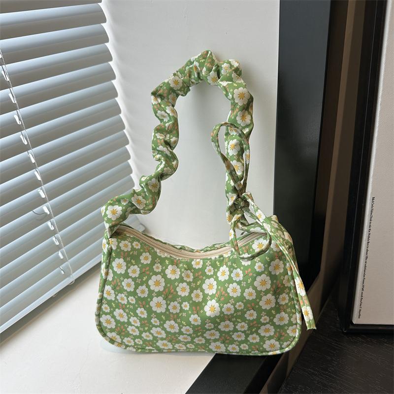 Floral Minimalist Underarm Bag, Cross-border New Single-shoulder Bag, Japanese Sweet Country Style Handbag, Small Bag, Nyl Bag